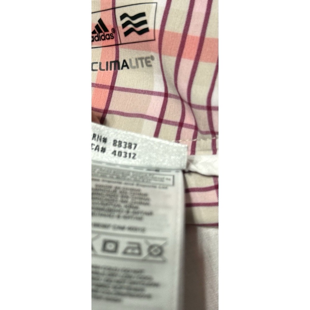 Adidas Pedal Pusher Bermuda Shorts Women's 14 Climalite Stretch Pink Plaid NWT - Picture 7 of 14